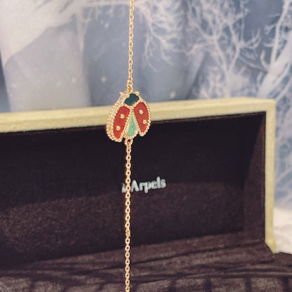 [OAKJURI Jewelry]LUCKY SPRING 1 MOTIF PINK GOLD BRACELET