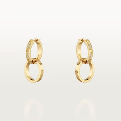 [OAKJURI Jewelry] LOVE 3.3MM DANGLE HALF DIAMOND EARRINGS