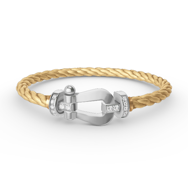 [OAKJURI Jewelry]FORCE LARGE HORSESHOE HALF DIAMOND BRACELET SILVER