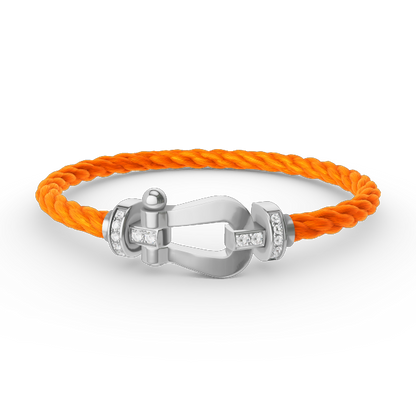 [OAKJURI Jewelry]FORCE LARGE HORSESHOE HALF DIAMOND BRACELET SILVER
