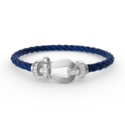 [OAKJURI Jewelry]FORCE LARGE HORSESHOE HALF DIAMOND BRACELET SILVER