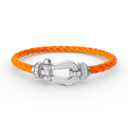 [OAKJURI Jewelry]FORCE LARGE HORSESHOE FULL DIAMOND BRACELET SILVER