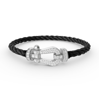 [OAKJURI Jewelry]FORCE LARGE HORSESHOE FULL DIAMOND BRACELET SILVER