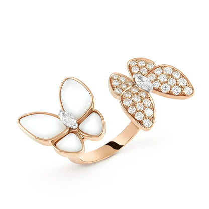 [OAKJURI Jewelry]TWIN BUTTERFLY DIAMOND MOP RING