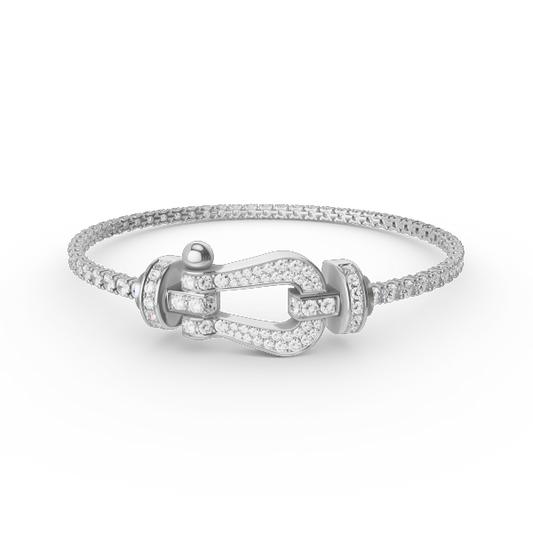 [OAKJURI Jewelry]FORCE  LARGE HORSESHOE FULL DIAMOND TENNIS BRACELET